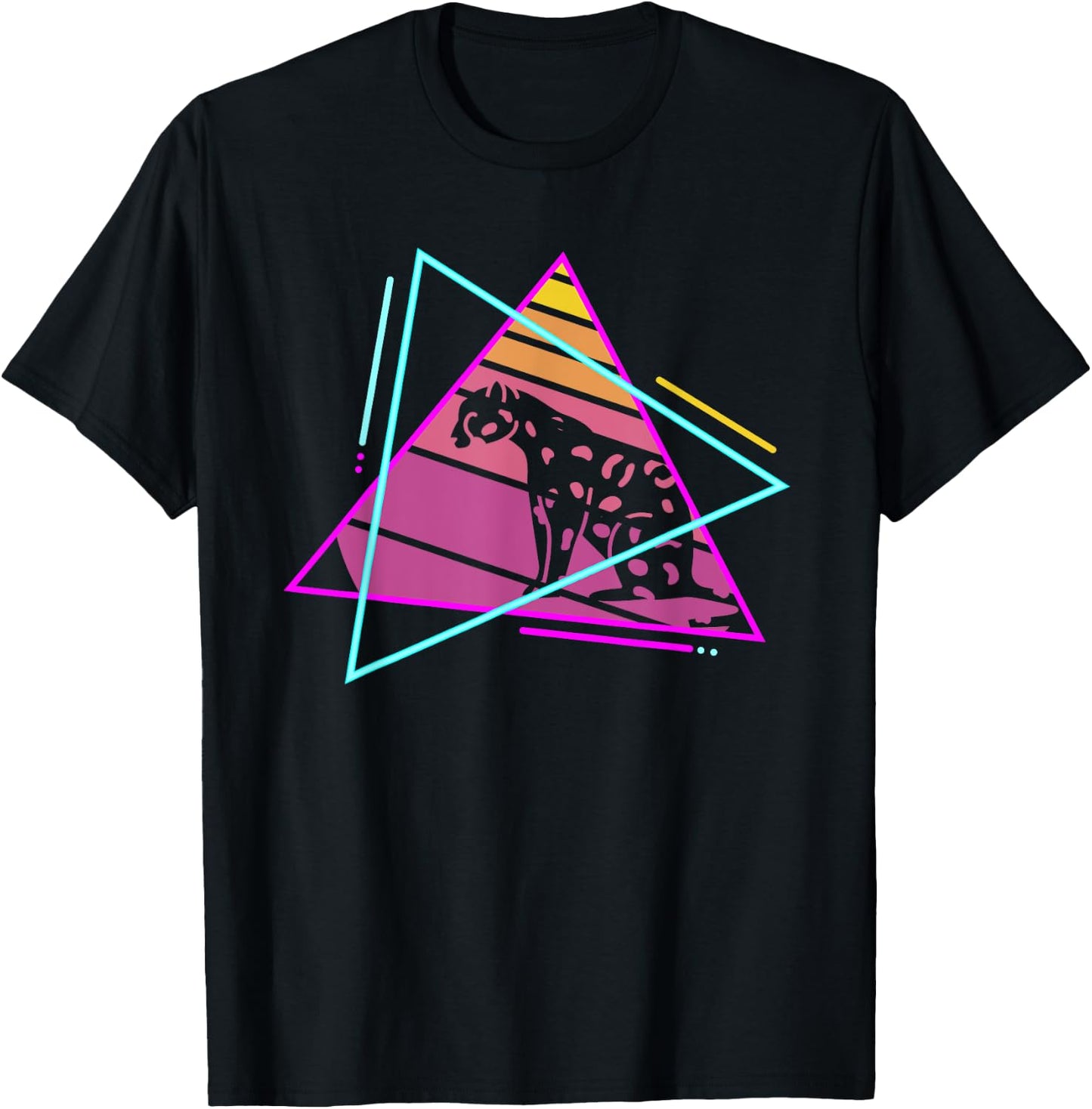 Retro Cheetah Cheetahs T-Shirt - T-Shirt | Black