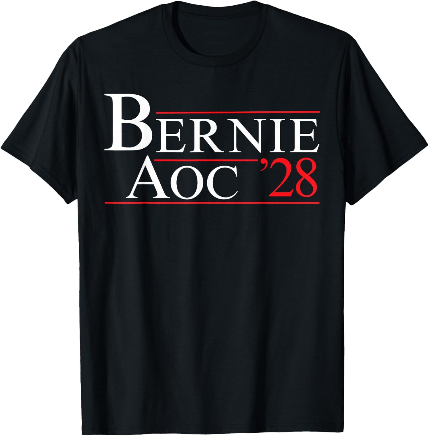 Bernie AOC 2028 Bernie Sanders Alexandria Cortez President T-Shirt - T-Shirt | Black