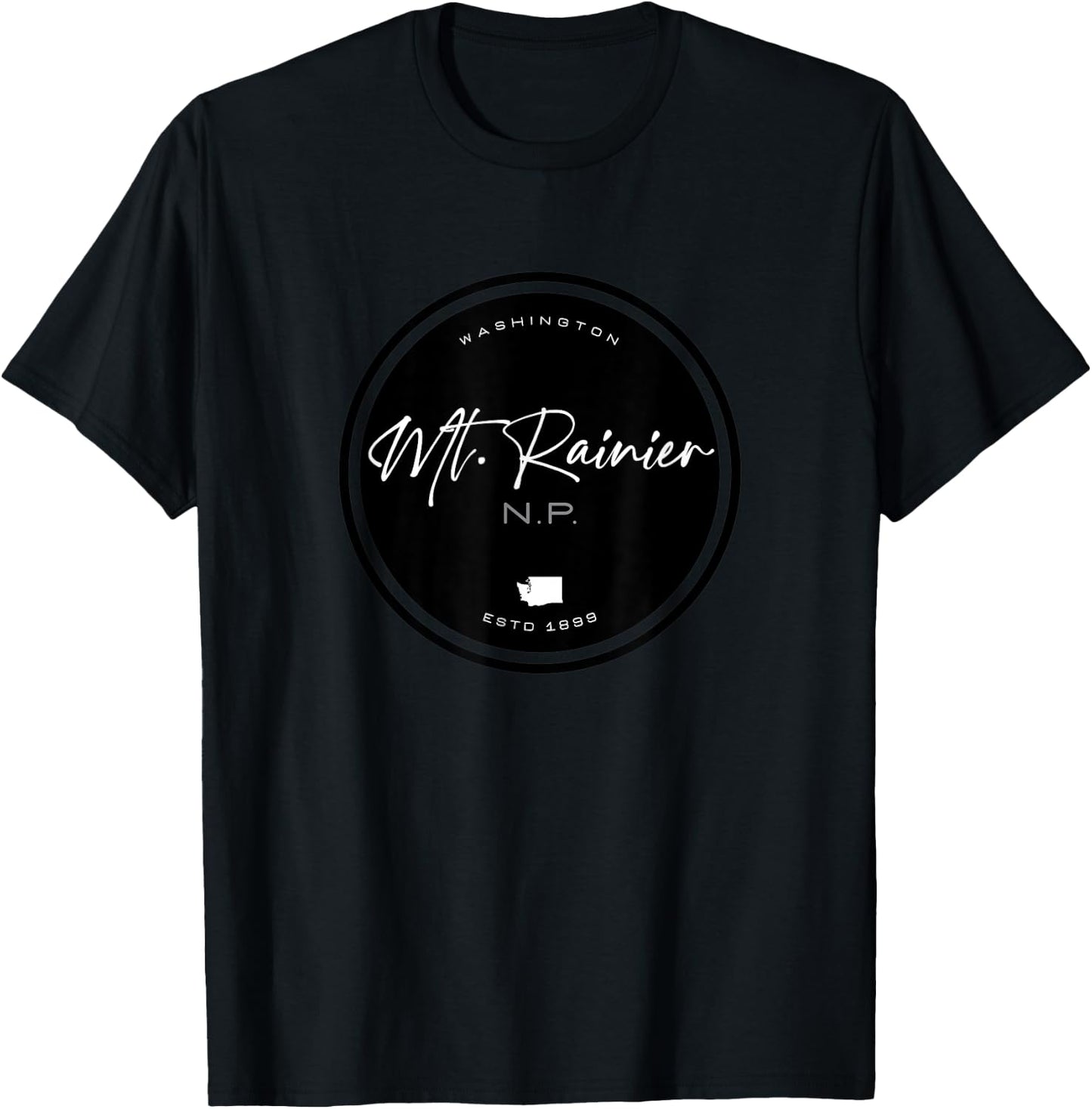 Mt. Rainier National Park Washington Graphic T-Shirt - T-Shirt | Black