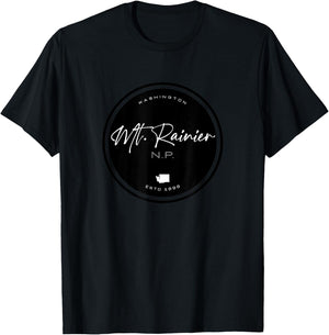 Mt. Rainier National Park Washington Graphic T-Shirt - T-Shirt | Black