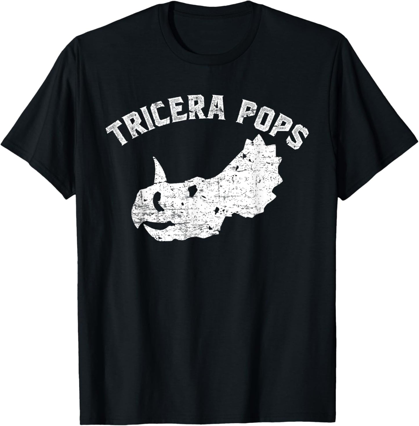 Tricera Pops Funny Dinosaur Dad Triceratops Gift T-Shirt - T-Shirt | Black
