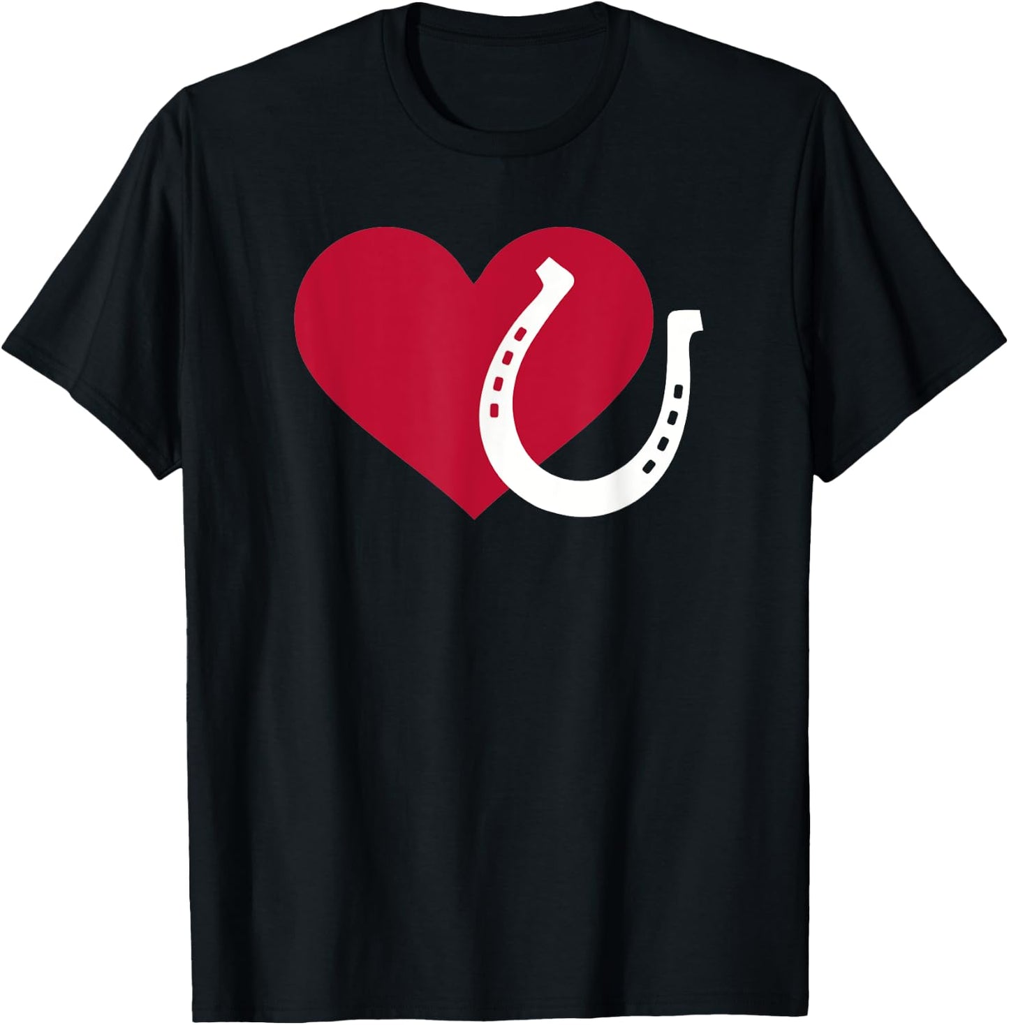 Horseshoe with heart T-Shirt - T-Shirt | Black