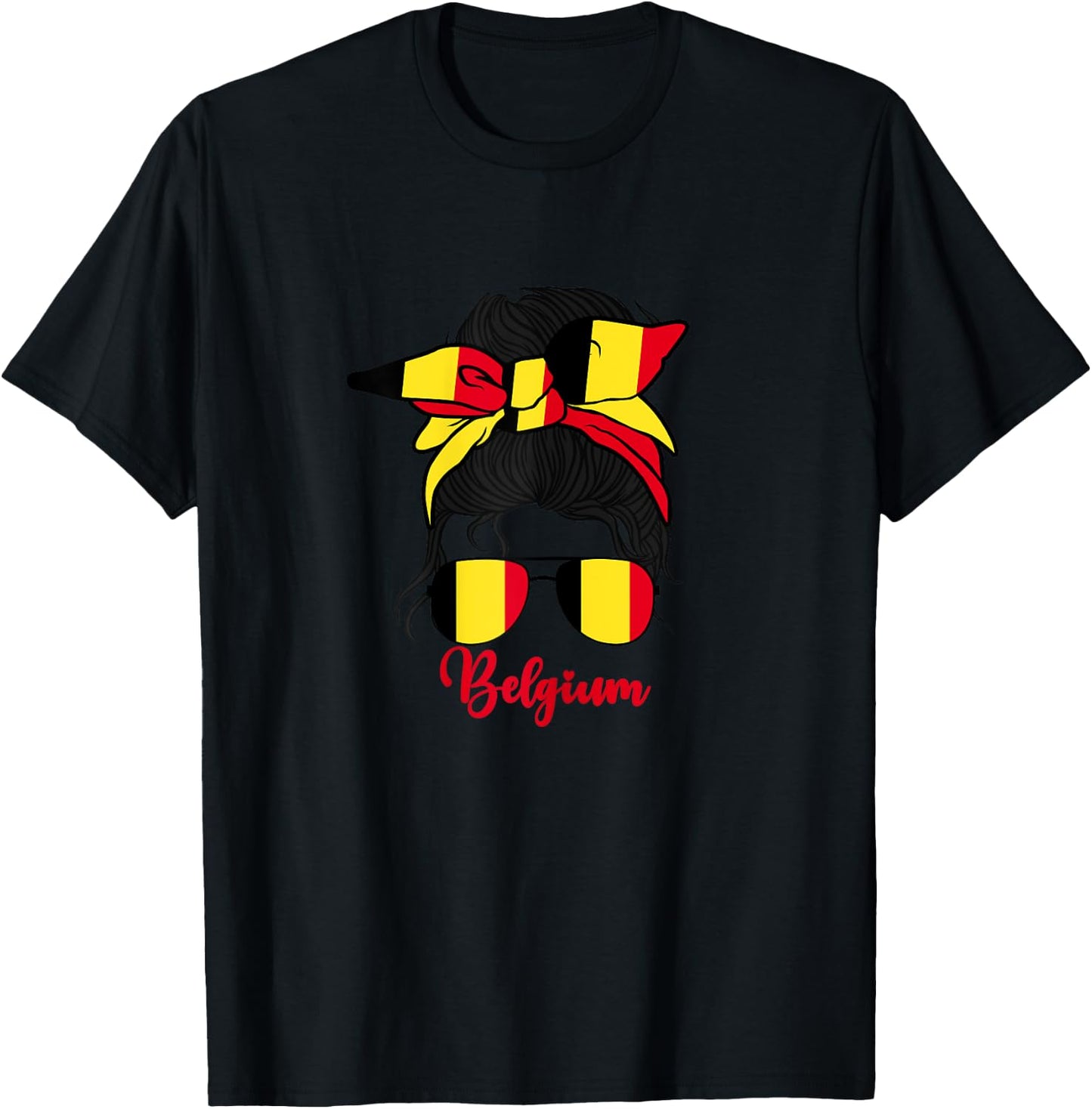 Belgium For Girl Belgian Flag Belgian Belgian Women Girl T-Shirt - T-Shirt | Black