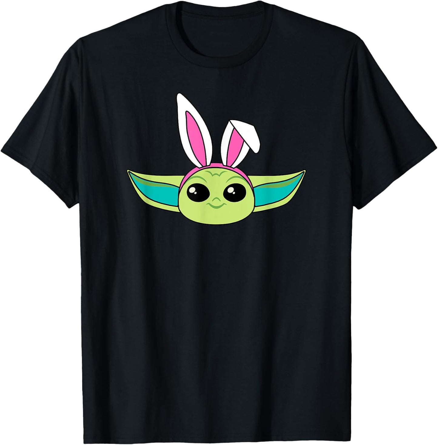 Amazon Essentials The Mandalorian Grogu Spring Easter Bunny Ears T-Shirt - T-Shirt | Black