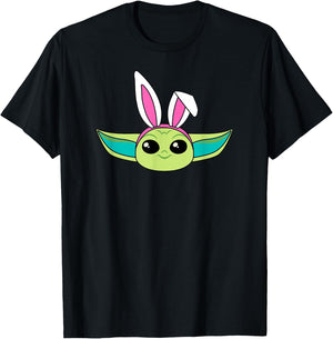 Amazon Essentials The Mandalorian Grogu Spring Easter Bunny Ears T-Shirt - T-Shirt | Black