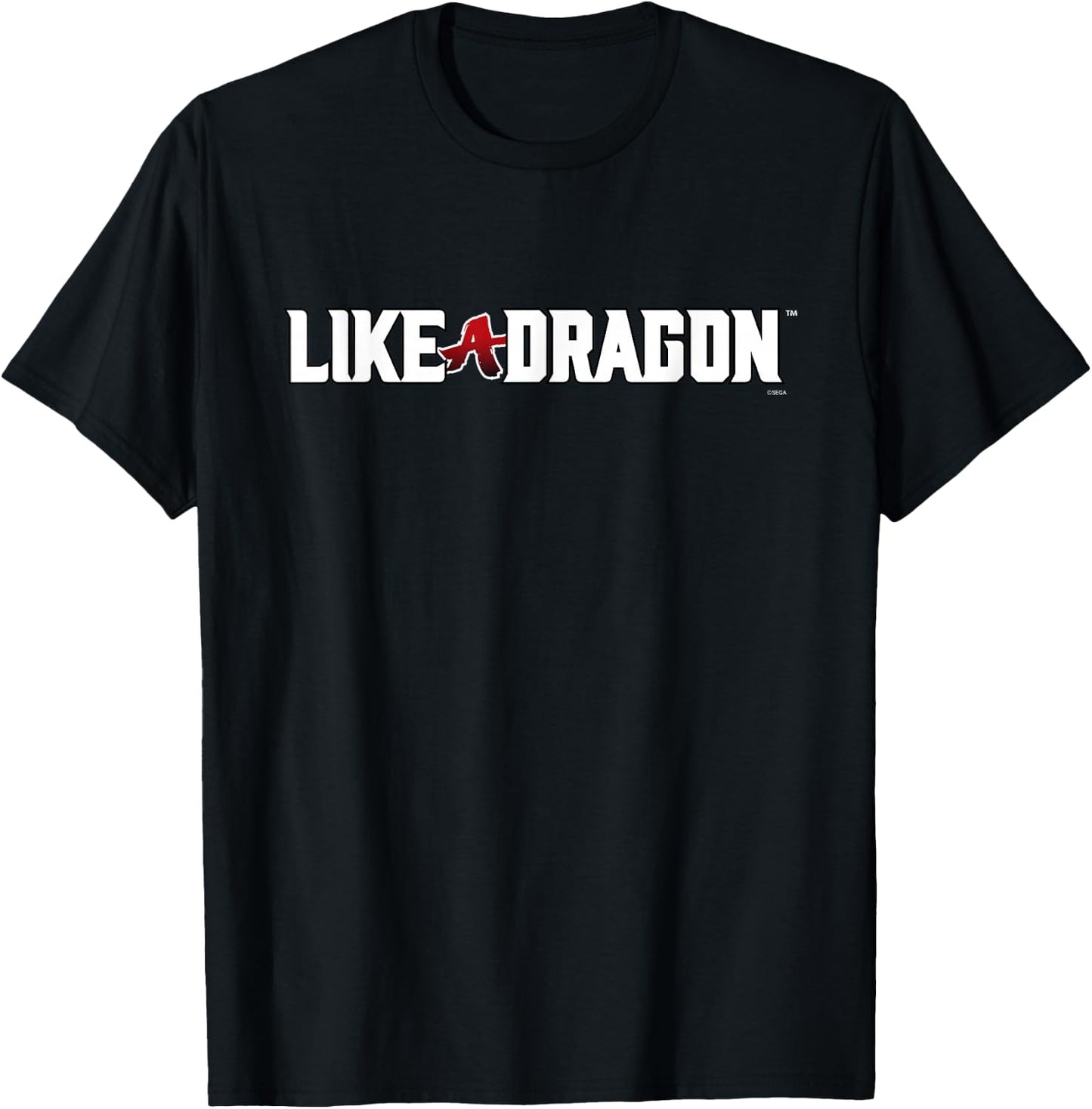 SEGA Like a Dragon & Yakuza White Logo - Adults, Black, Small, Short Sleeve, , Polyester, Stretchable, Modern Classic, Dragon Letter Print T-Shirt - T-Shirt | Black