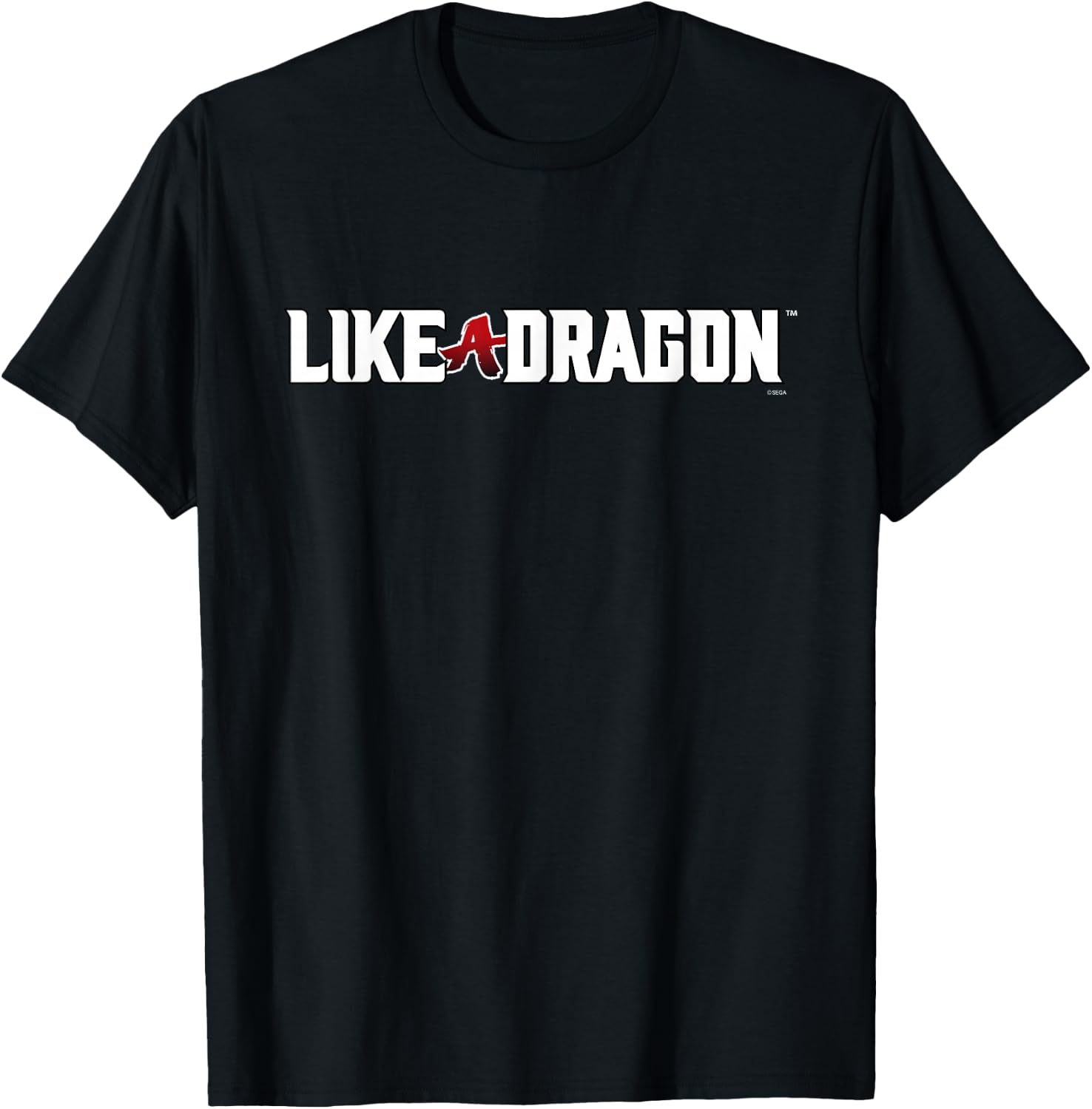 SEGA Like a Dragon & Yakuza White Logo - Adults, Black, Small, Short Sleeve, , Polyester, Stretchable, Modern Classic, Dragon Letter Print T-Shirt - T-Shirt | Black