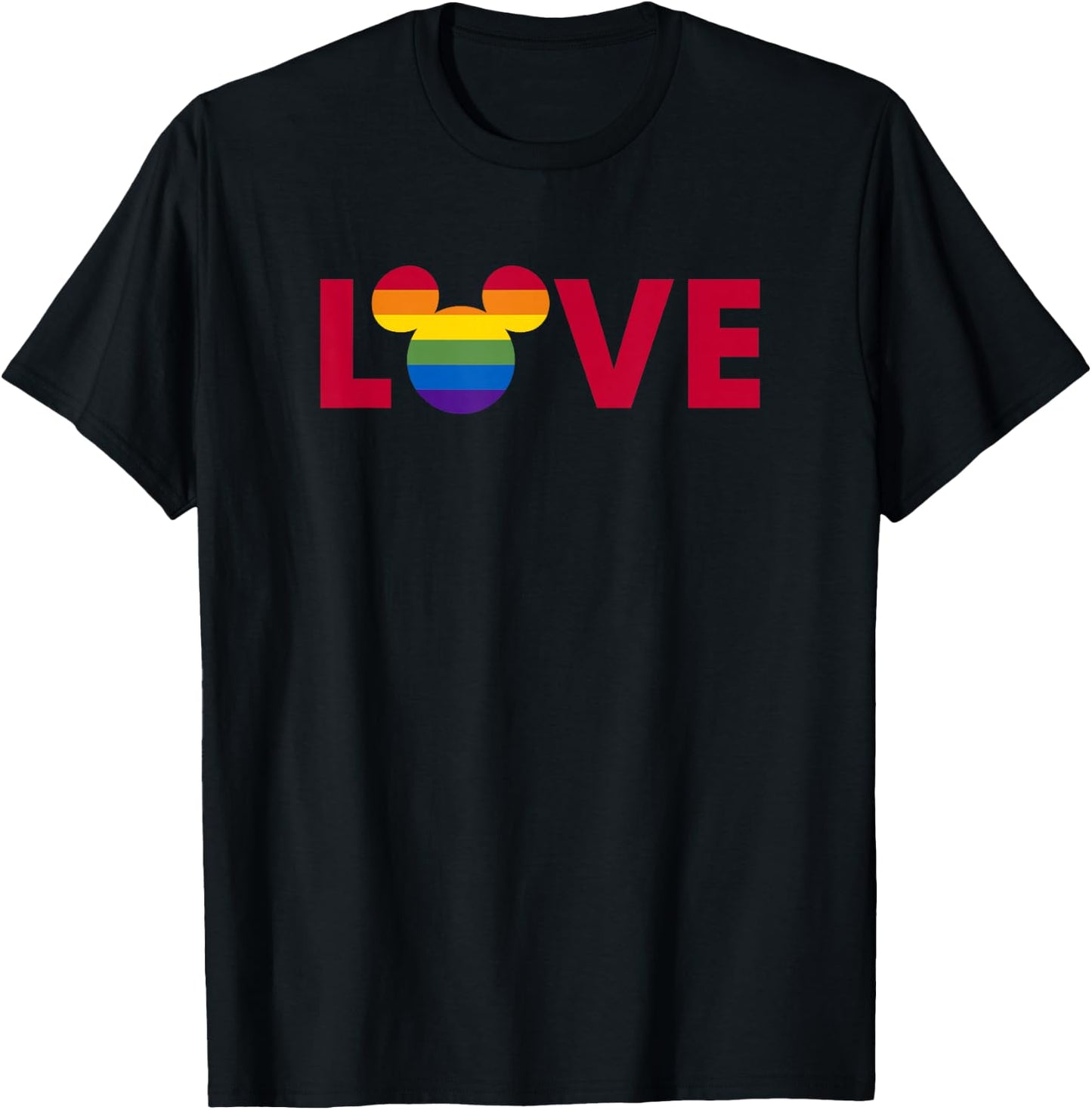 Disney Mickey and Friends Love Rainbow Fill T-Shirt - T-Shirt | Black