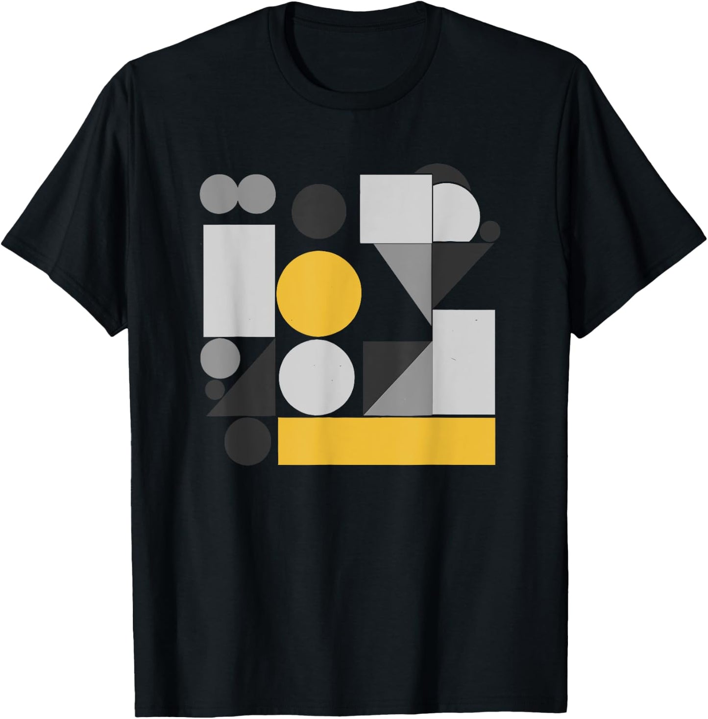 Abstract Art Geometric Pattern Mosaic T-Shirt - T-Shirt | Black