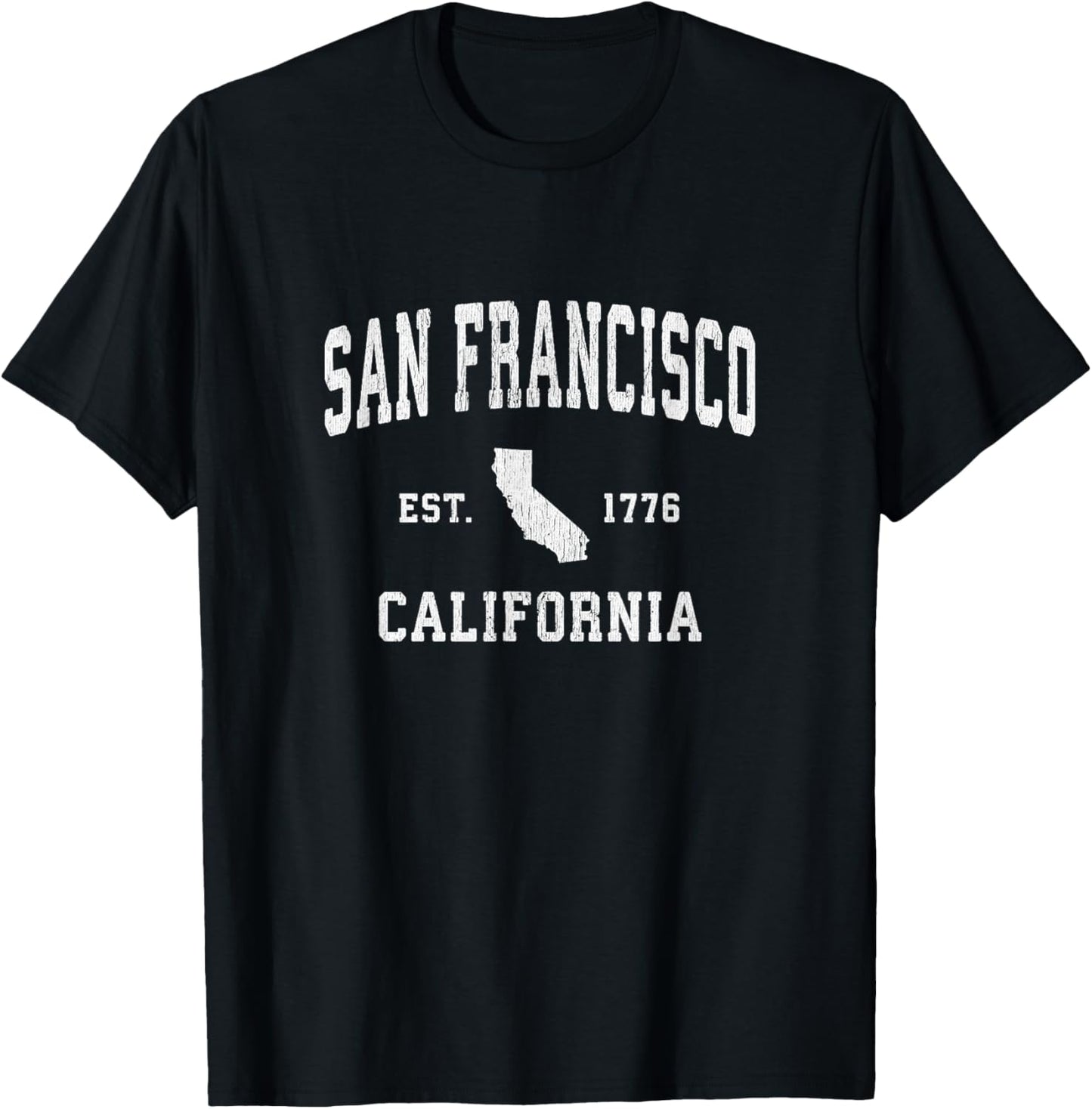 San Francisco SF California CA Vintage Sports Design T-Shirt - T-Shirt | Black