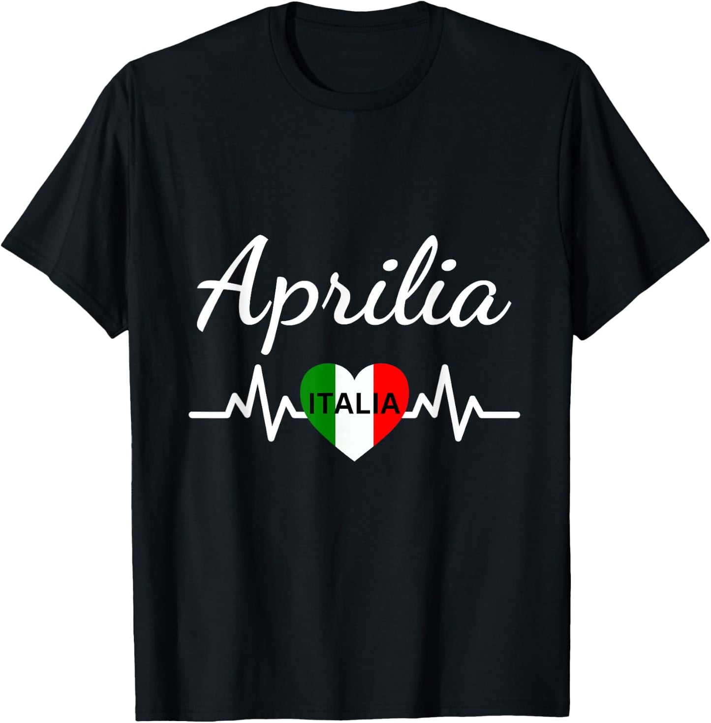 Italian Flag Aprilia - Matching Italian Souvenir , Black, S T-Shirt - T-Shirt | Black