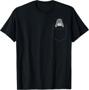 Seal In A Pocket Ocean Animal Funny Seal T-Shirt - T-Shirt | Black