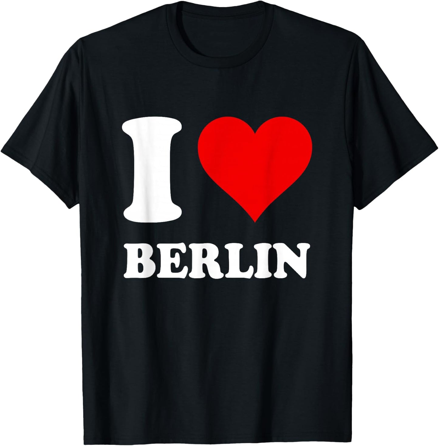 with German Text "Rotes Herz Ich Liebe Berlin, black T-Shirt - T-Shirt | Black