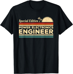 Vintage Power Electronics Engineer Engineering T-Shirt - T-Shirt | Black