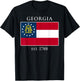 Georgia Flag 4th US State 1788 Georgian T-Shirt - T-Shirt | Black