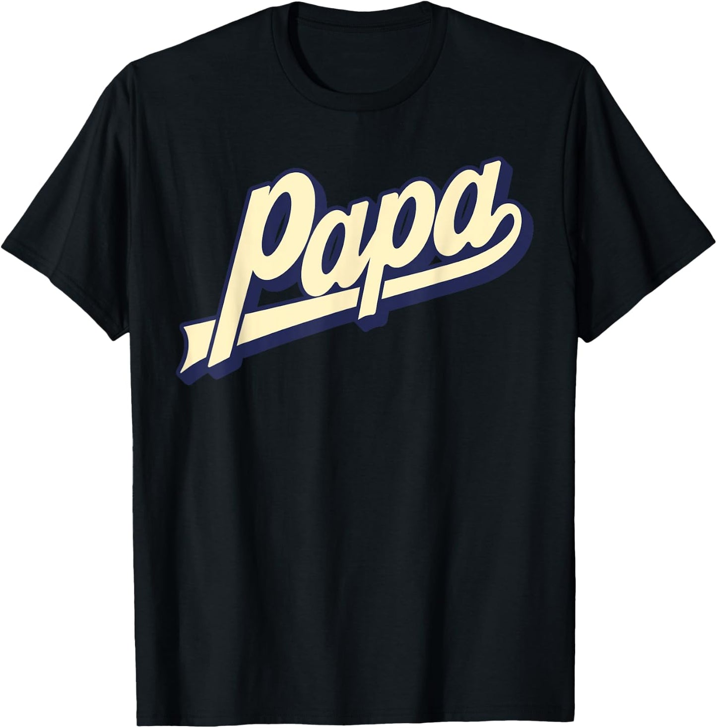 Papa Retro Bold Font Father's Day Dad Gifts From Daughter T-Shirt - T-Shirt | Black