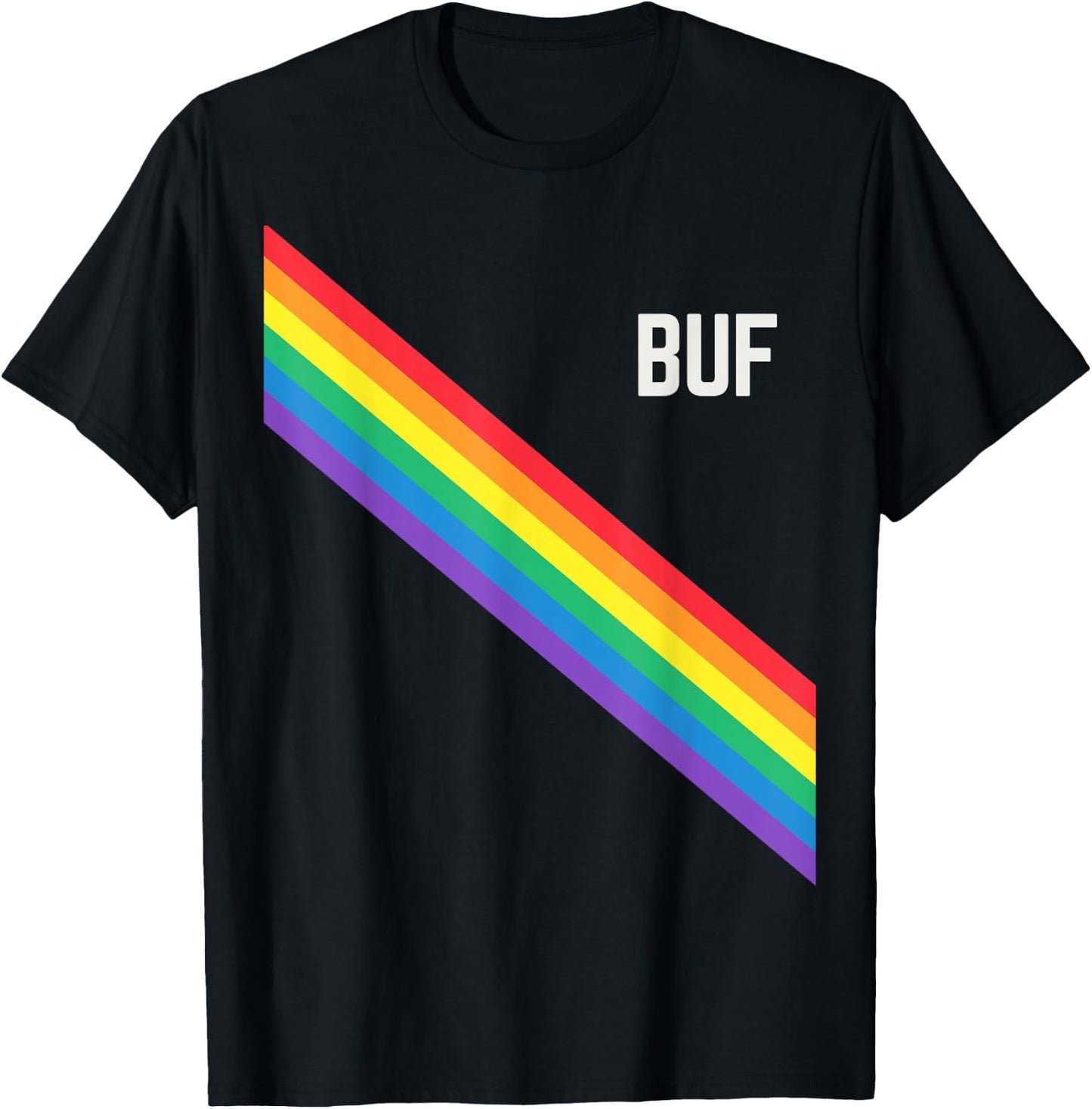 Buffalo Pride Week Rainbow Gay Pride Colors LGBTQ Ally T-Shirt - T-Shirt | Black
