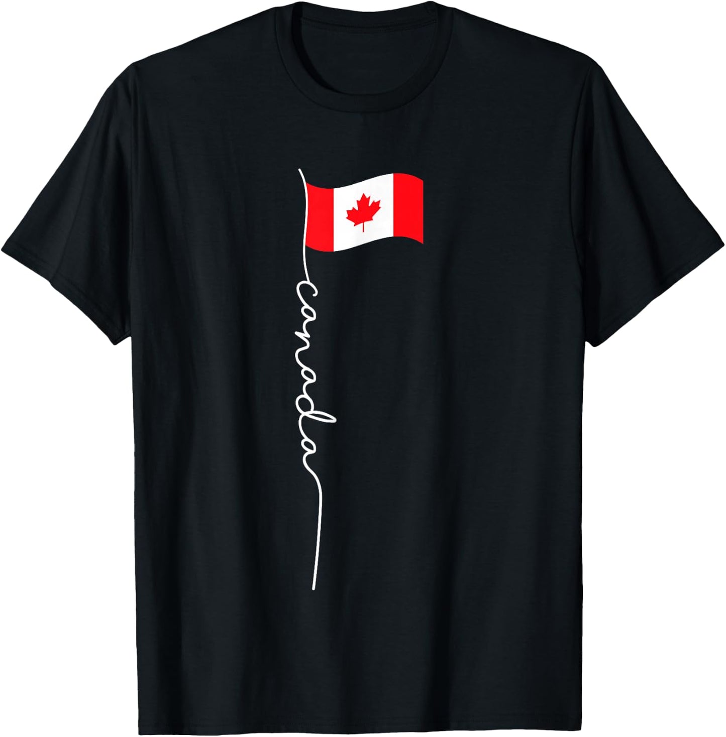 Canada Signature Flag Pole - Patriotic Canadian Flag T-Shirt - T-Shirt | Black