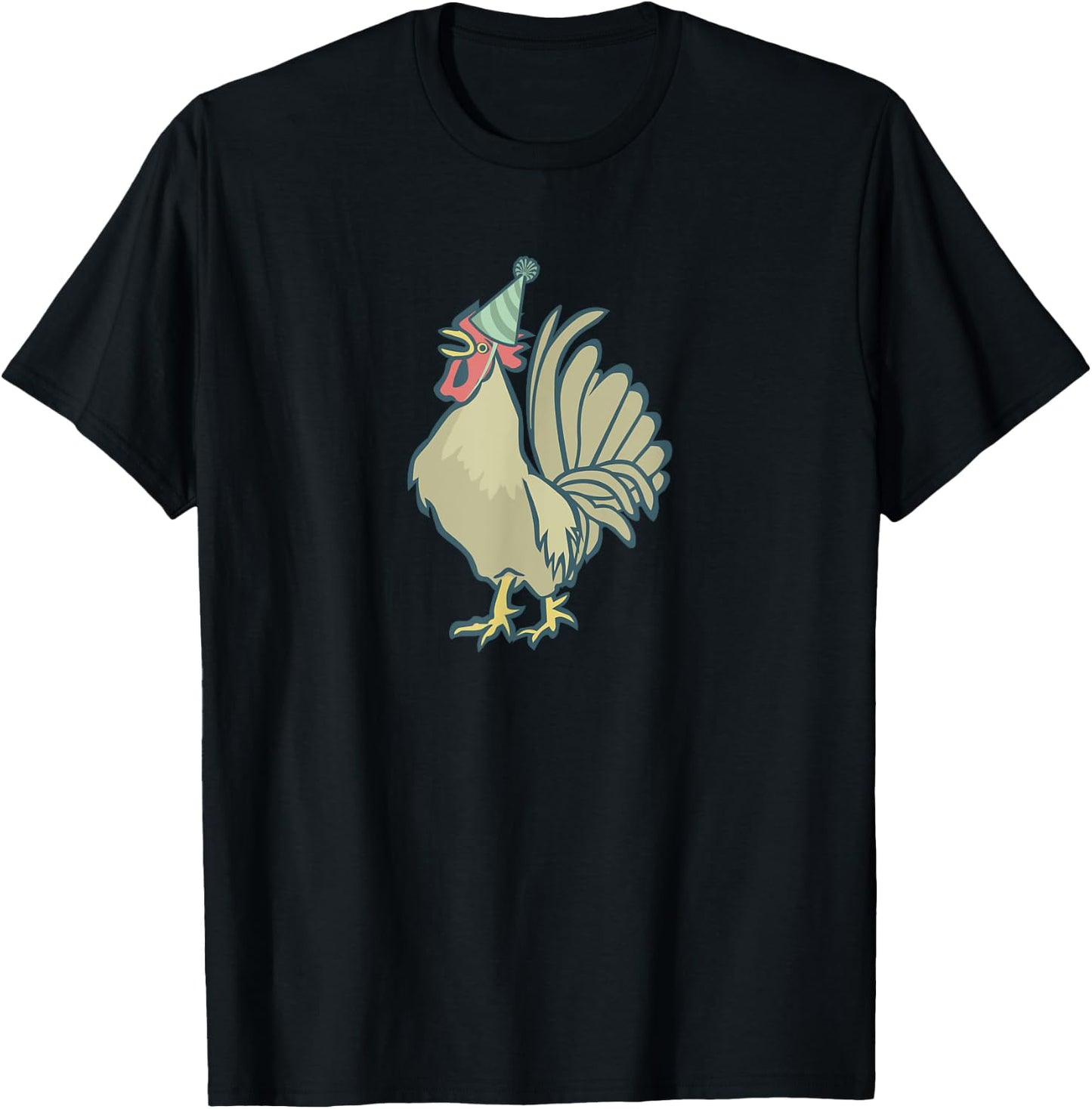 Birthday Rooster , Chicken Birthday Hat Rooster Kids T-Shirt - T-Shirt | Black