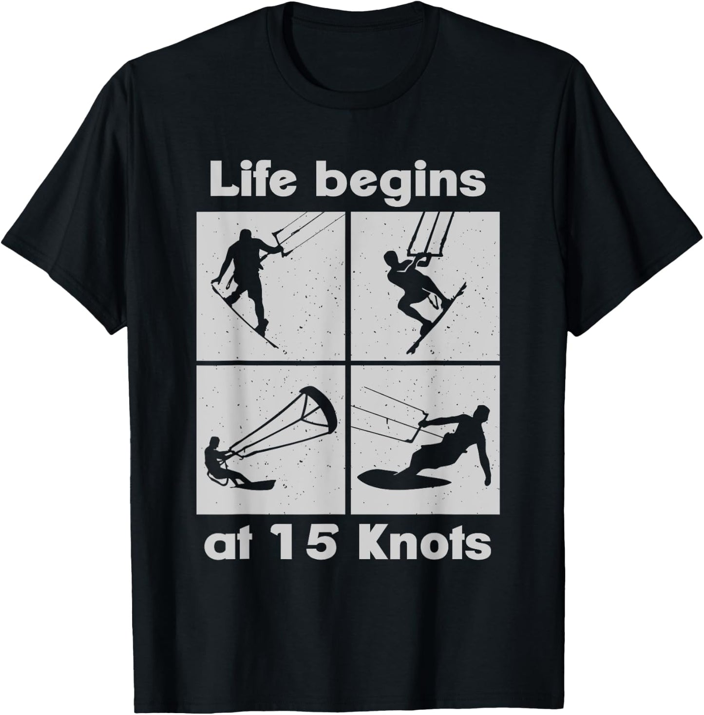 Life Begins at 15 Knots Lifestyle Vintage Design , black T-Shirt - T-Shirt | Black