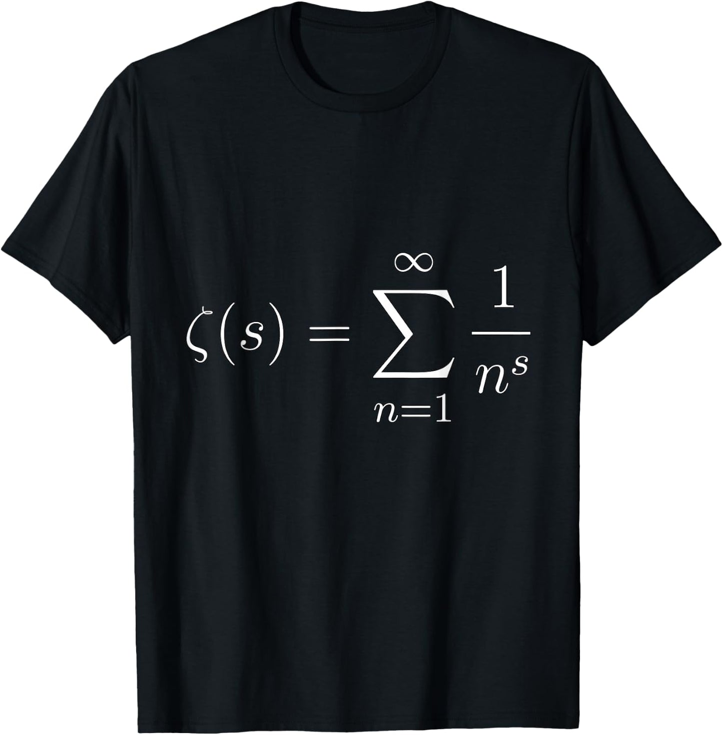 Mathematics: Equation of the Riemann hypothesis (zeta function) , Black, S T-Shirt - T-Shirt | Black