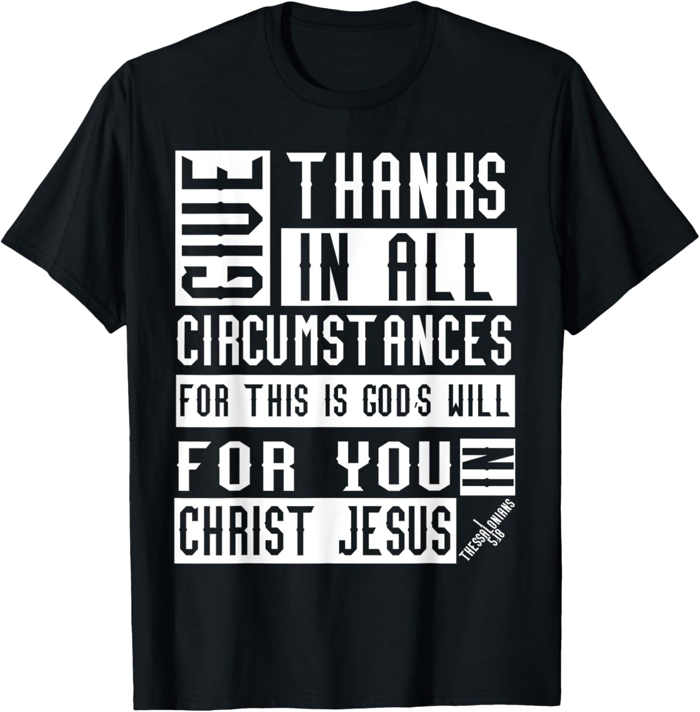 1 Thessalonians 5:18 Christian Bible Verse T-Shirt - T-Shirt | Black