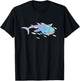 Cute Kawaii Aesthetic Blue Whale Shark Ocean Gift T-Shirt - T-Shirt | Black
