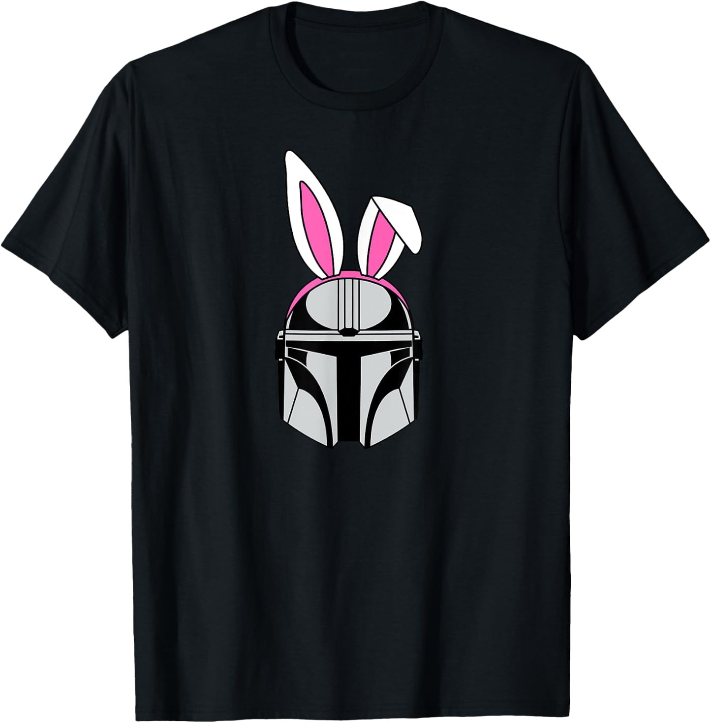 Amazon Essentials The Mandalorian Helmet Spring Easter Bunny Ears T-Shirt - T-Shirt | Black