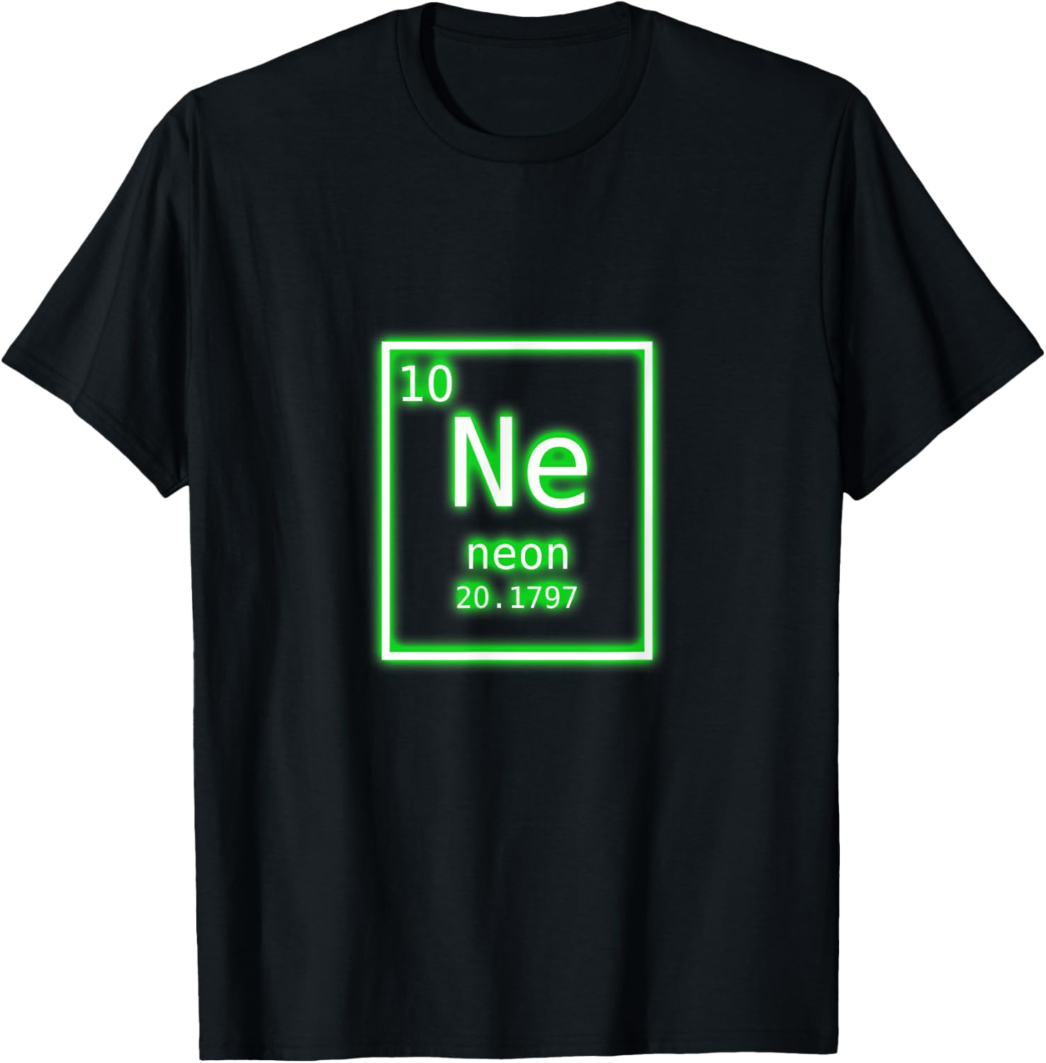 Neon Element Green Periodic Table Chemistry Nerd Costume T-Shirt - T-Shirt | Black