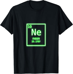 Neon Element Green Periodic Table Chemistry Nerd Costume T-Shirt - T-Shirt | Black