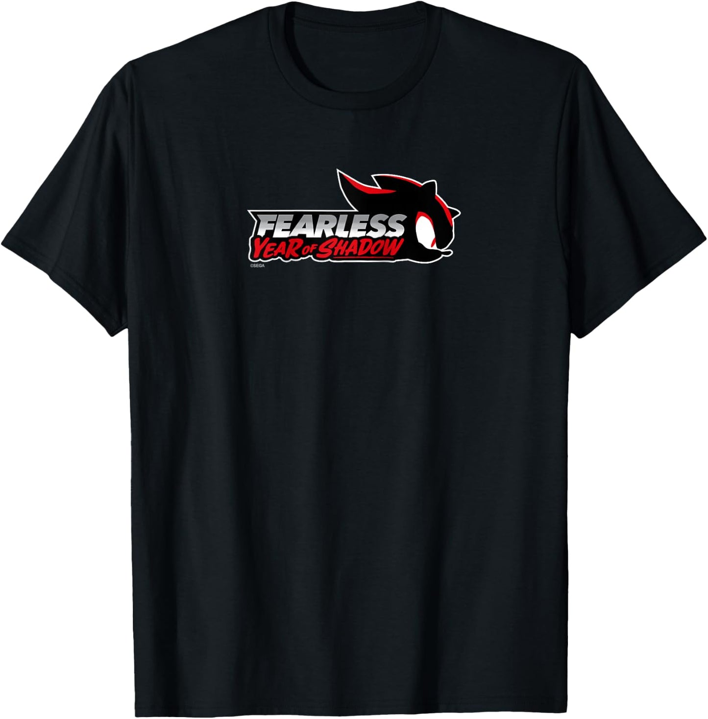 Sonic the Hedgehog, Fearless: Year of Shadow logo Raglan Baseball T-Shirt - T-Shirt | Black