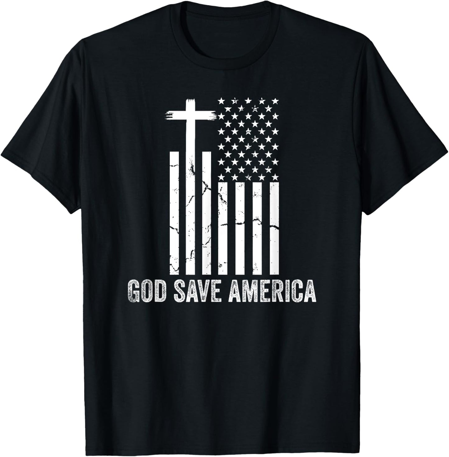 God Save America Sign,God American Flag Jesus Save America T-Shirt - T-Shirt | Black
