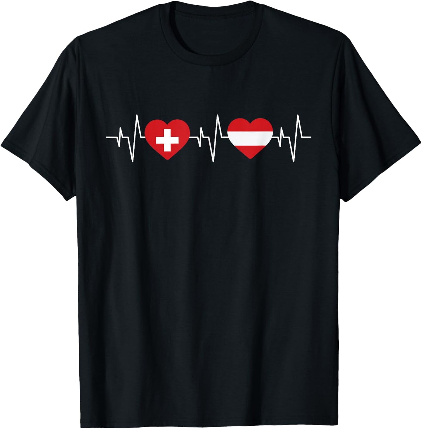Österreich Flagge Schweiz Flagge Österreich Schweiz T-Shirt - T-Shirt | Black