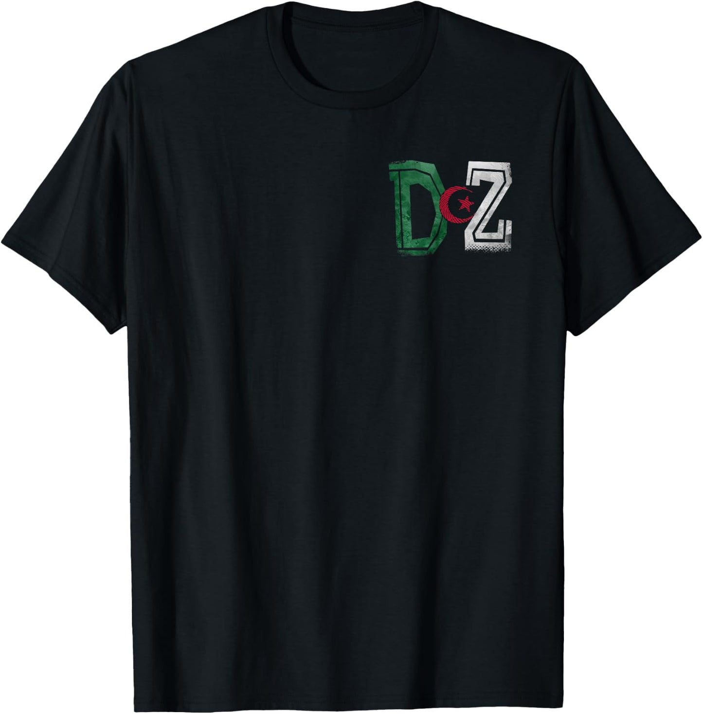Algerian Flag Football Gift Jersey Dz , Black, S T-Shirt - T-Shirt | Black