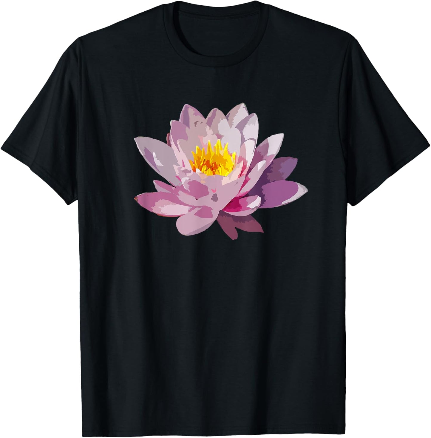 Flower Water Lily Pink Gardener Feminine Yoga Lotus Gift T-Shirt - T-Shirt | Black