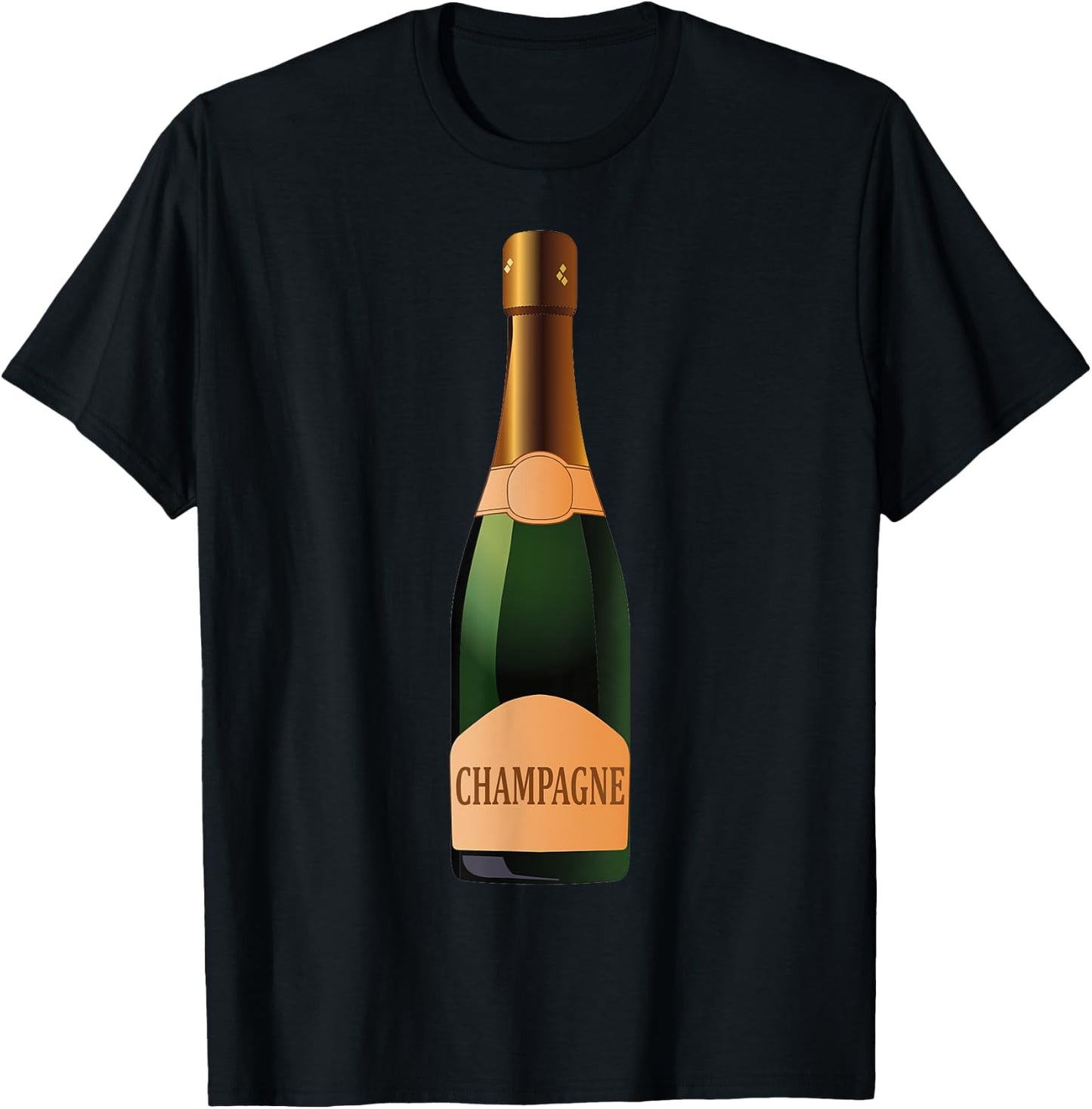 Champagne Bottle Halloween Costume , Black, S T-Shirt - T-Shirt | Black