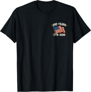 250th Anniversary USA Flag 250 Years American 4th of July T-Shirt - T-Shirt | Black