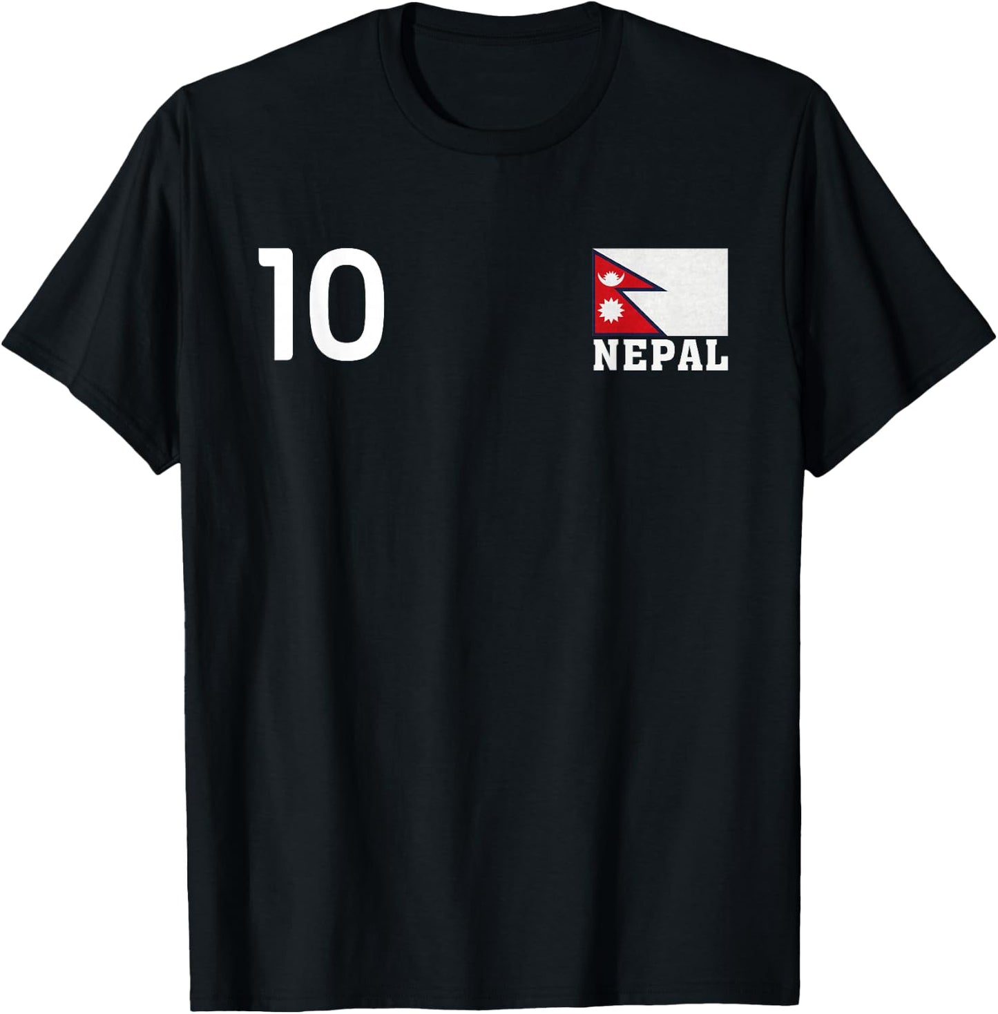 Nepal Number 10 National Flag Country Pride Heritage T-Shirt - T-Shirt | Black
