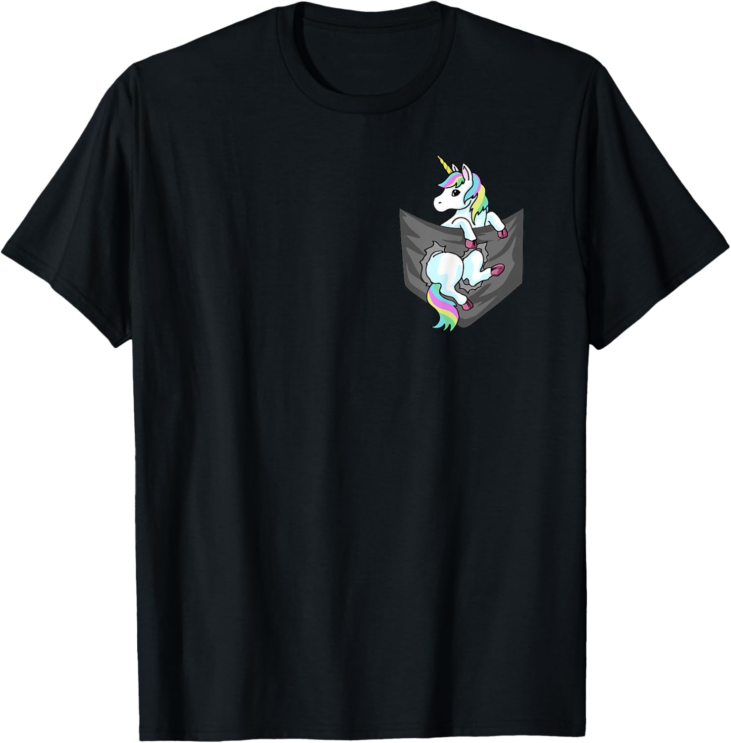 Unicorn Chest Bag T-Shirt - T-Shirt | Black