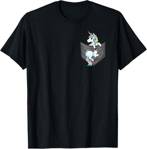 Unicorn Chest Bag T-Shirt - T-Shirt | Black