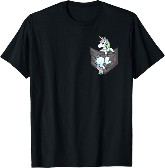 Unicorn Chest Bag T-Shirt - T-Shirt | Black