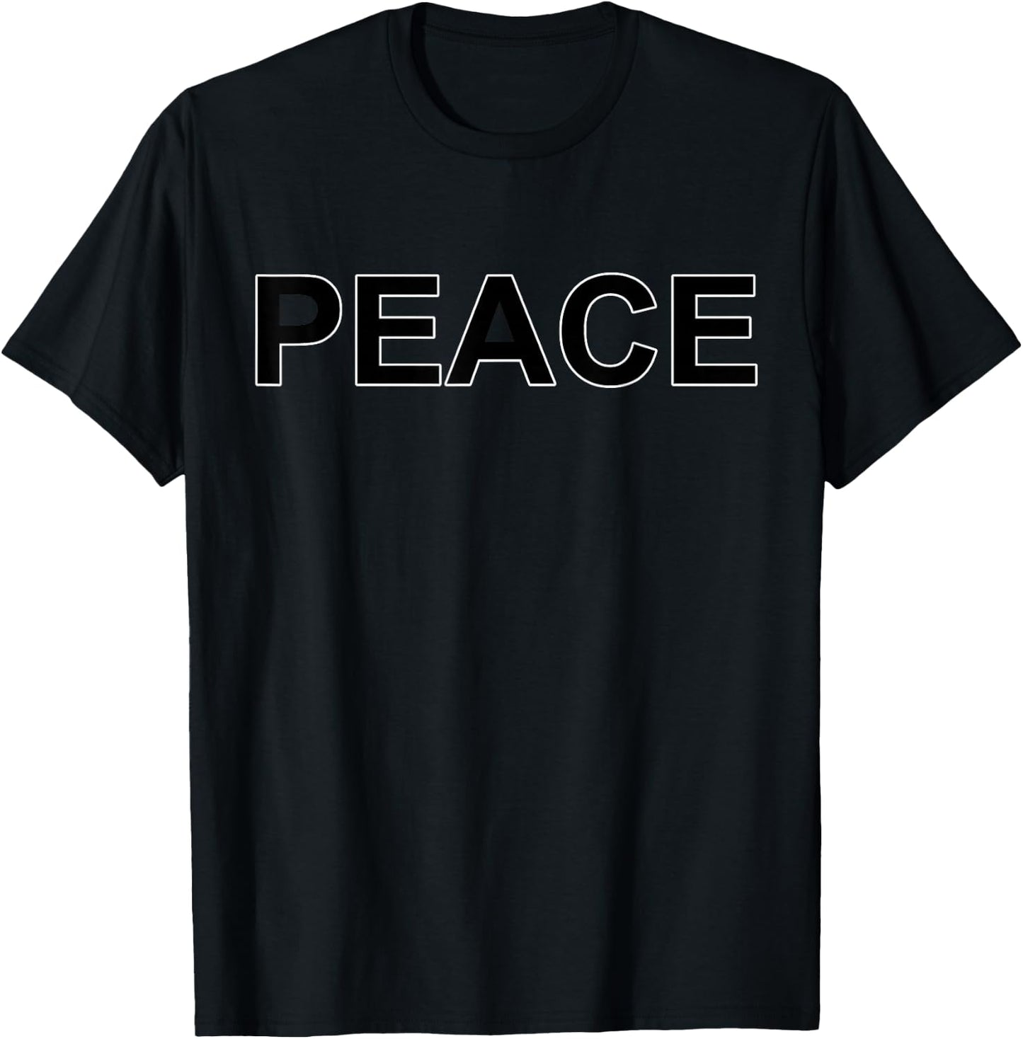 Peace Large Police in Black with White Edge T-Shirt - T-Shirt | Black