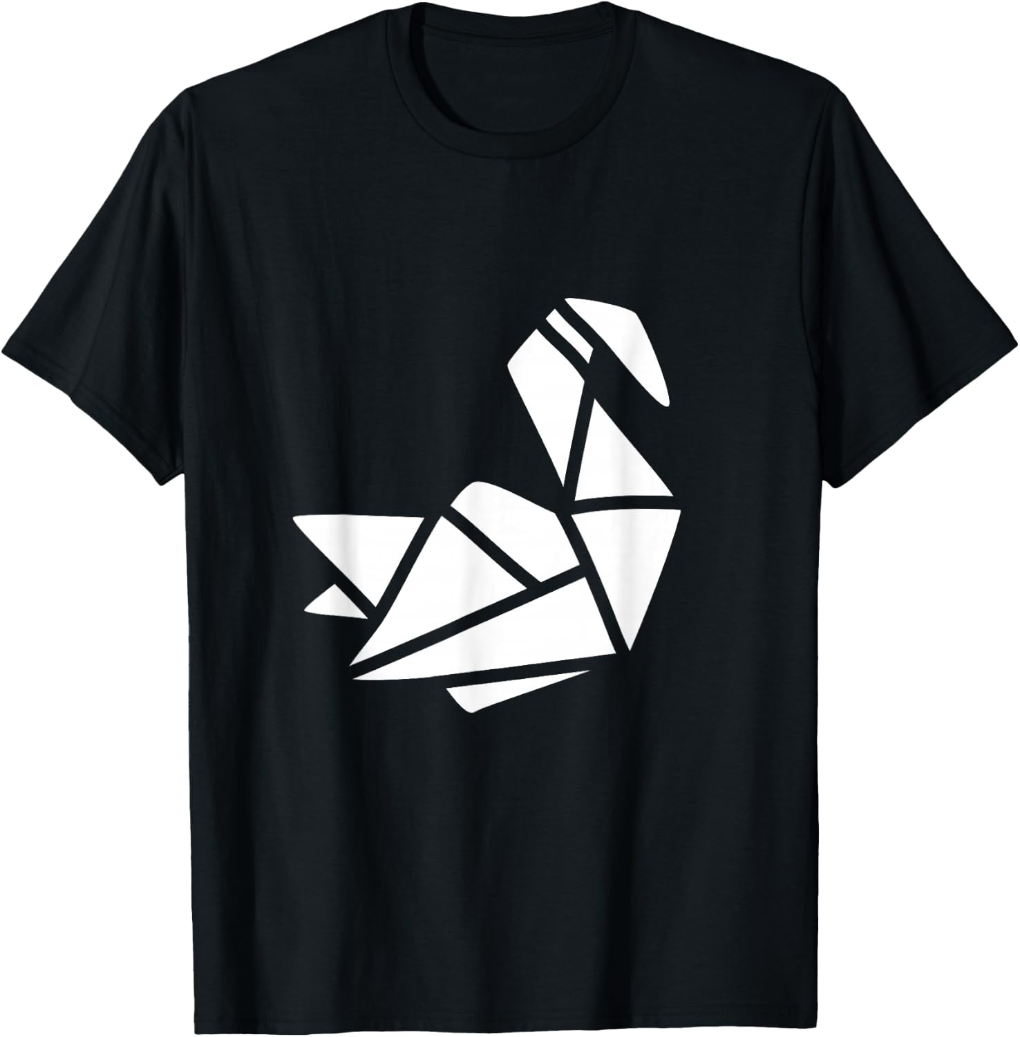 Origami Swan Men Women T-Shirt - T-Shirt | Black