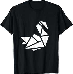 Origami Swan Men Women T-Shirt - T-Shirt | Black