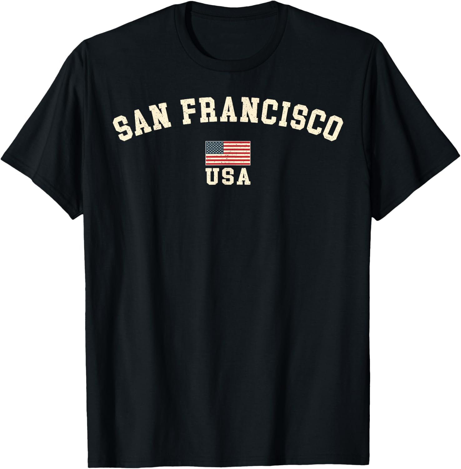 Vintage San Francisco USA Flag Souvenir Retro T-Shirt - T-Shirt | Black