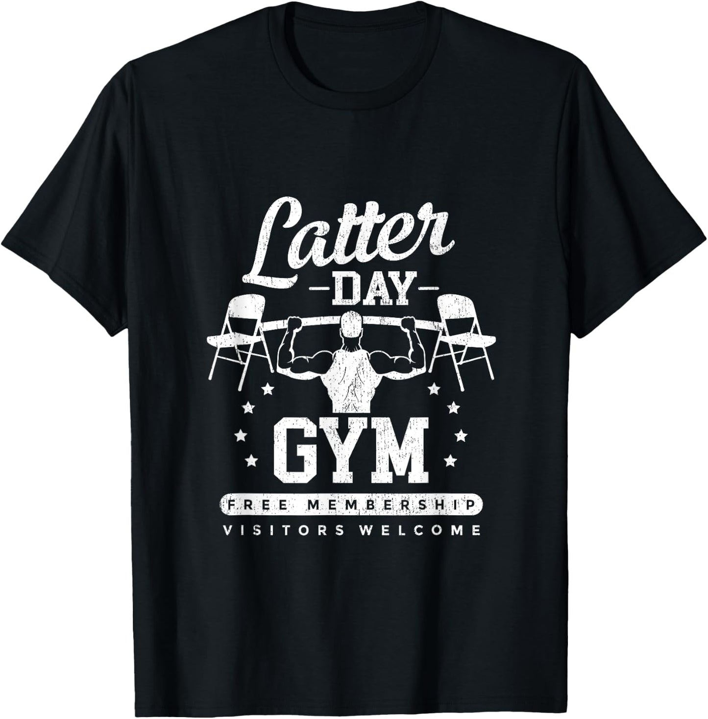 Latter-Day Gym Missionary LDS Church Funny Mormon T-Shirt - T-Shirt | Black
