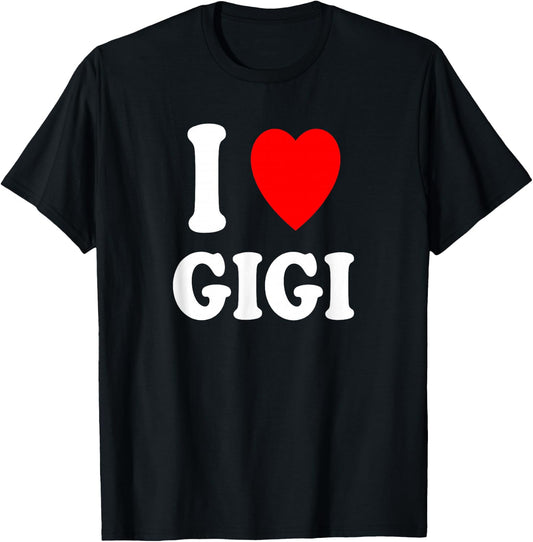 I Heart (Love) Gigi Cute Matching Couple Spouse T-Shirt - T-Shirt | Black