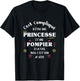 Princess and Fireman Both Woman Original Humor Funny , Black, Female X-Small T-Shirt - T-Shirt | Black
