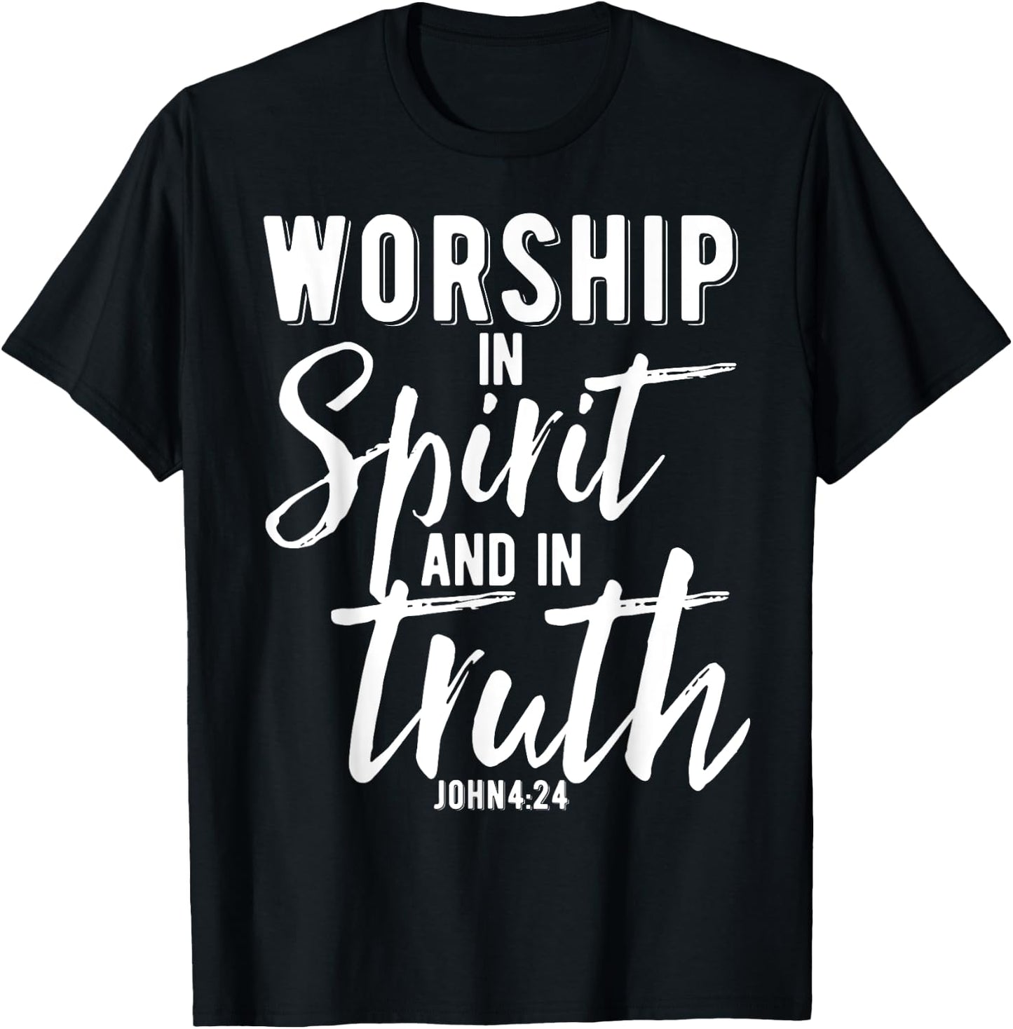Christian Bible Verse Design Praise and Worship Team Gift T-Shirt - T-Shirt | Black