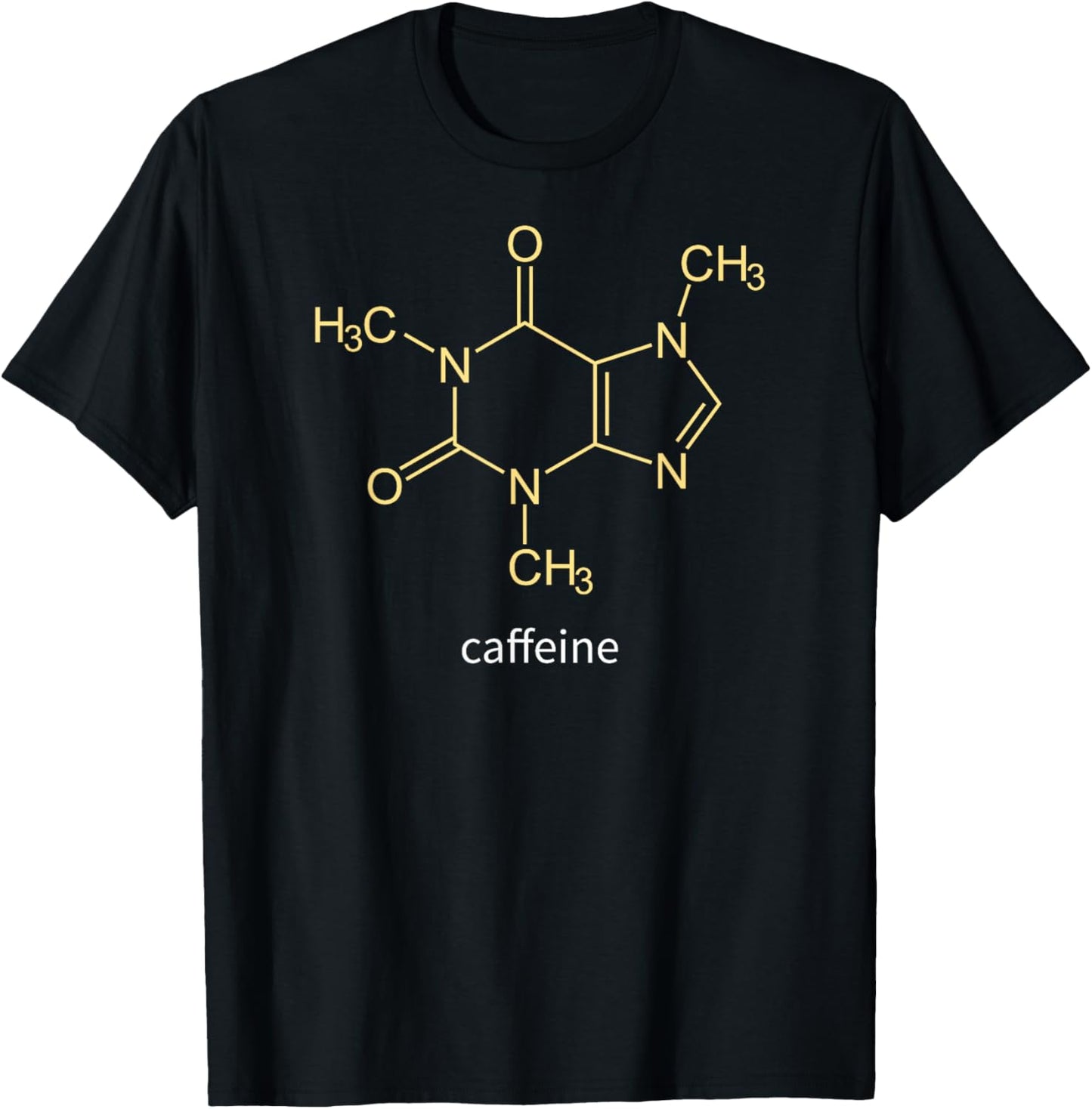 Caffeine Molecule Coffee Gift Coffee Lovers T-Shirt - T-Shirt | Black